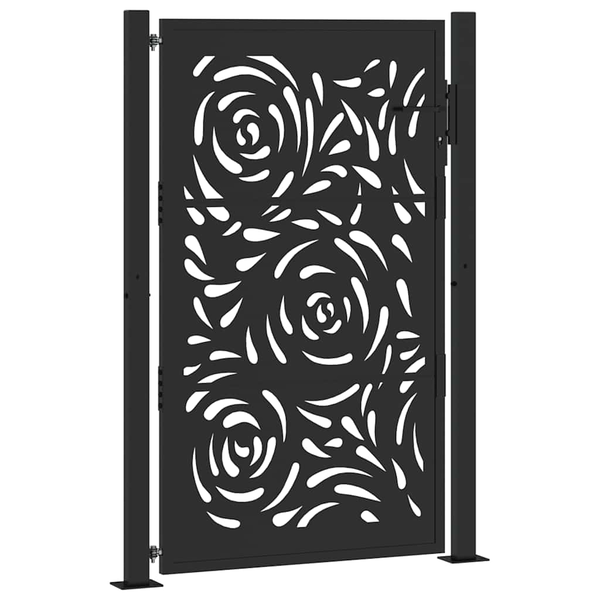 Kerti kapu Fekete 105x155 cm Acél Lángos Design