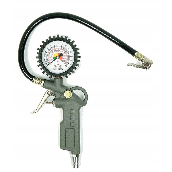 Silver PISTOLET DO POMPOWANIA Z MANOMETREM