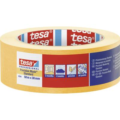 Tesa PRECISION STANDARD (04344-00001-00) Krepp szalag Präzisionskrepp® Sárga (H x Sz) 50 m x 38 mm 1 db (04344-00001-00)