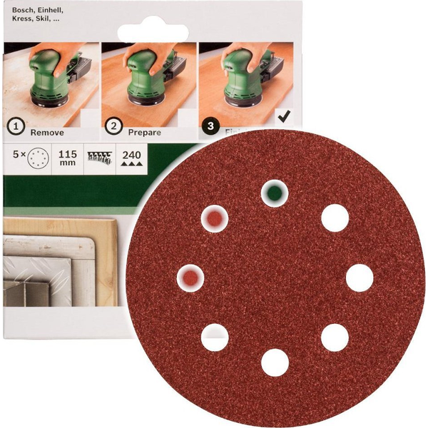 Bosch 2609256A20 5 pz Carta abrasiva