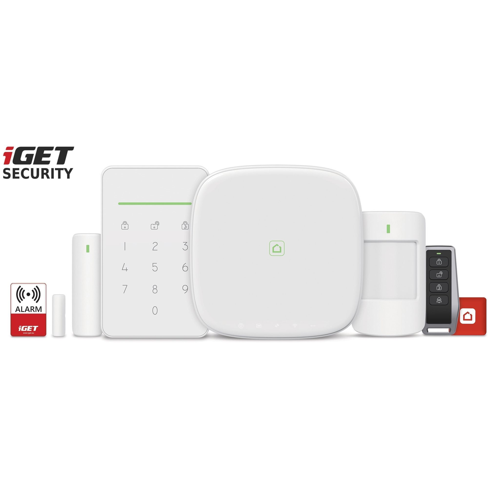 iGET SECURITY M5-4G Premium - intelligens biztonsági rendszer 4G LTE/WiFi/LAN, szett (M5-4G Premium)