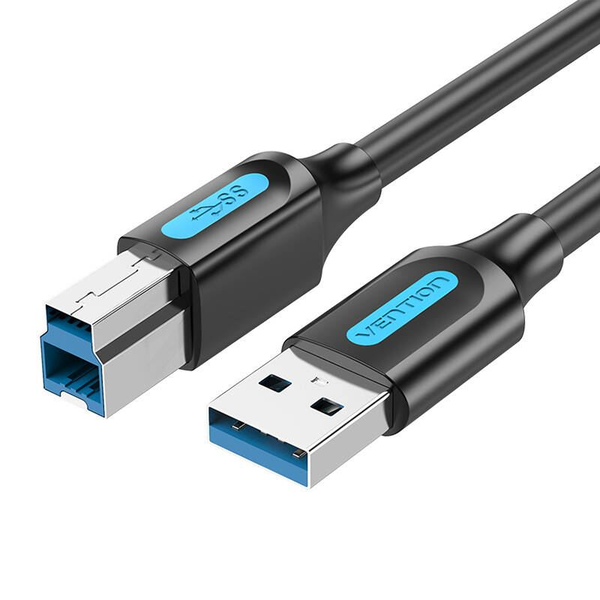 Vention USB-A apa - USB-B apa 3.0 Adat és töltő kábel 3m fekete (COOBI)