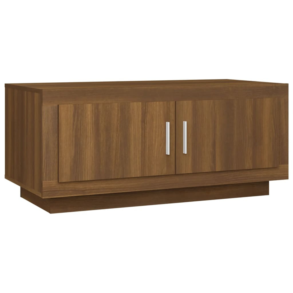 barna tölgyszínű szerelt fa dohányzóasztal 102 x 50 x 45 cm (817233)