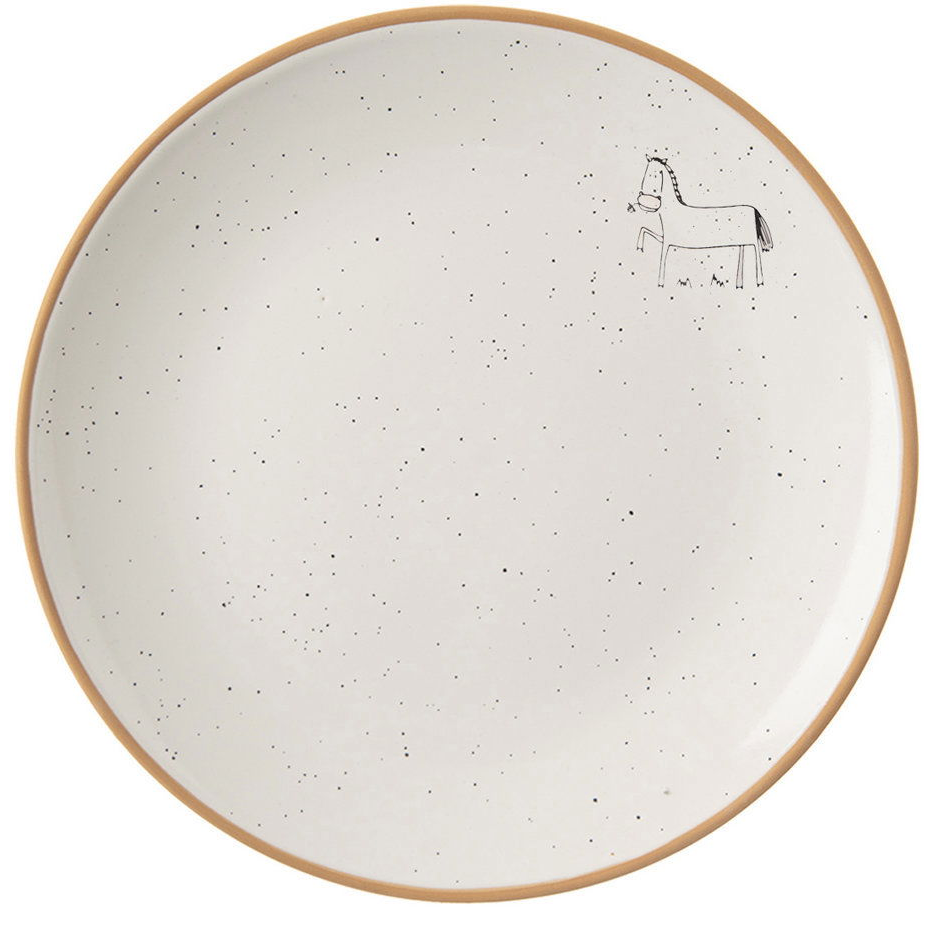 Orion STATEK Desszertes tányér, kerámia, ló mintás, 19,5 cm (129109)