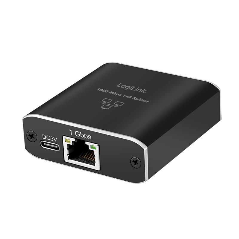 Logilink Gigabit Ethernet Elosztó 1-2, 1000 Mbit/s, USB tápellátással (NS0011) (NS0011)
