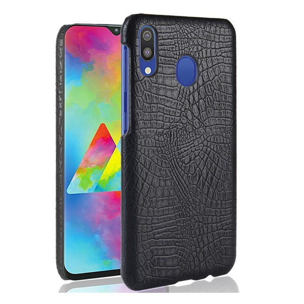 Пластмасов протектор за телефон (ефект кожа, шарка на крокодилска кожа) ЧЕРЕН [Samsung Galaxy A20e (SM-A202F)] (5996457876044)