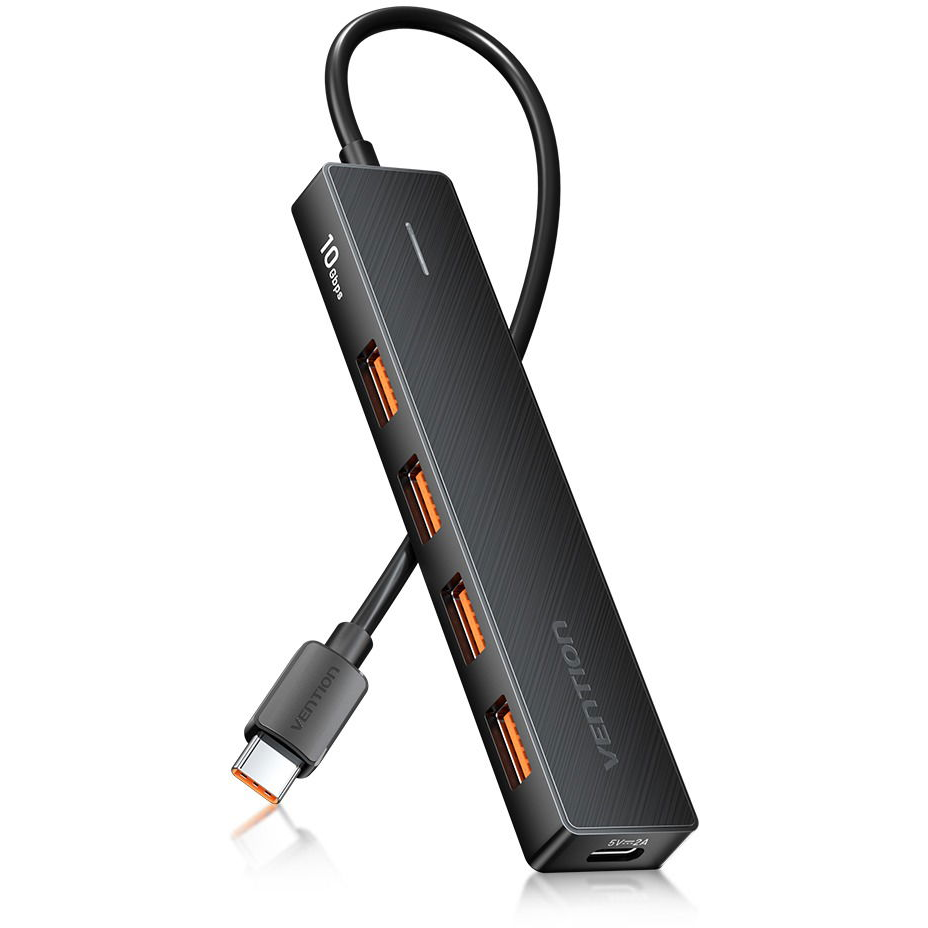 Vention 5-in-1 USB-C to USB-C / 4× USB 3.2 Gen 2 10G Hub, 0,15 m, fekete (CHJBB)