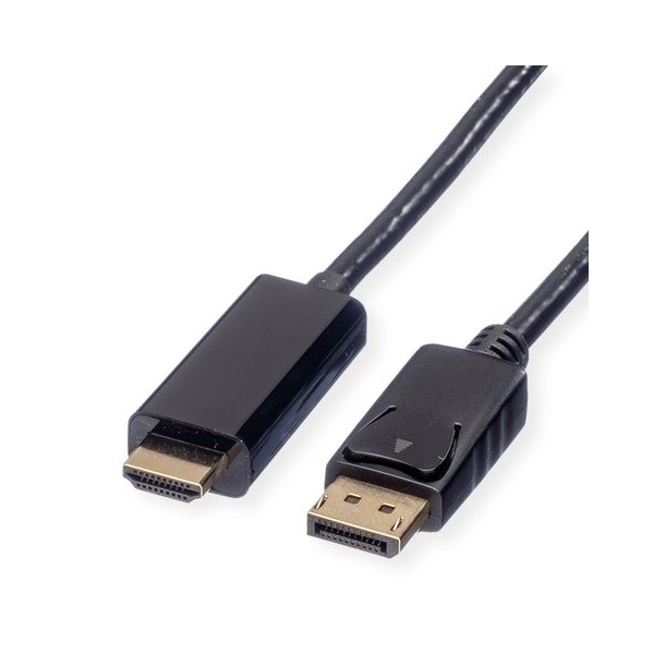 Roline DisplayPort 1.2 apa - HDMI 2.0 apa Kábel 2m - Fekete