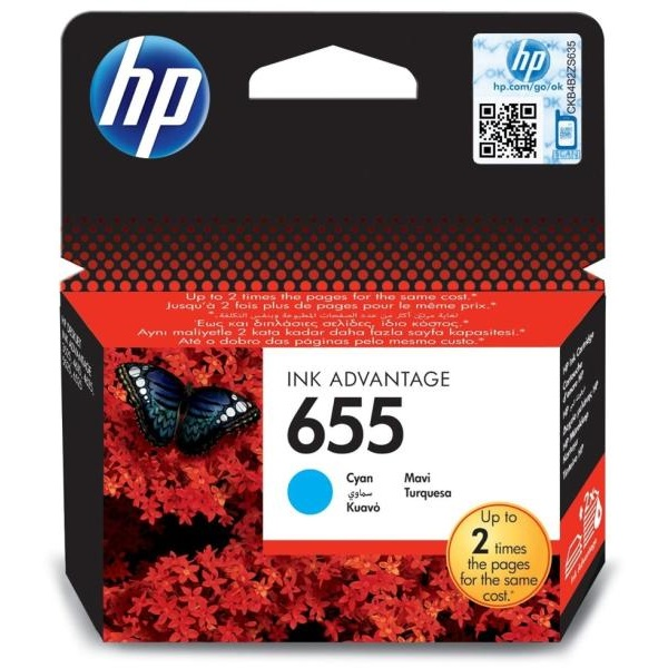 HP 655 Cyan Original Ink Advantage Tintapatron (CZ110AE)