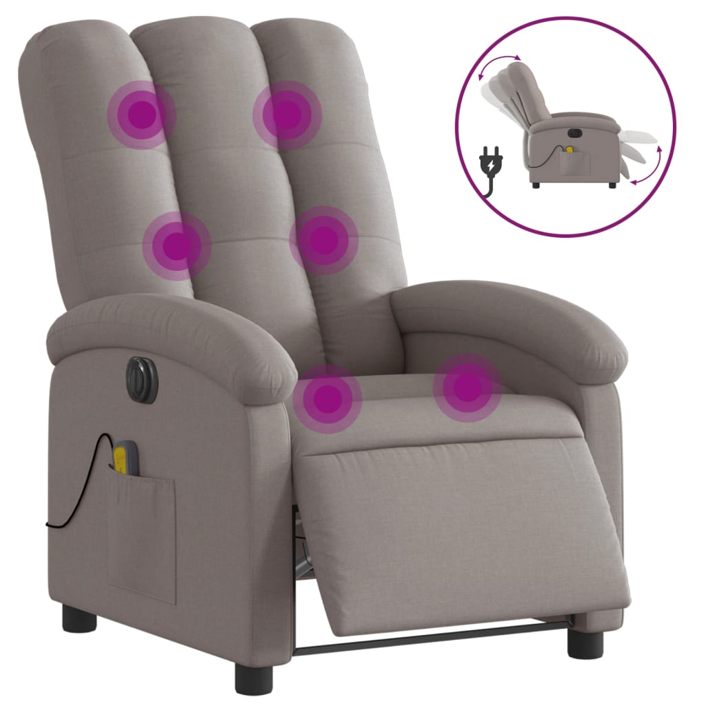 tópszínű szövet elektromos dönthető masszázsfotel (3204088)