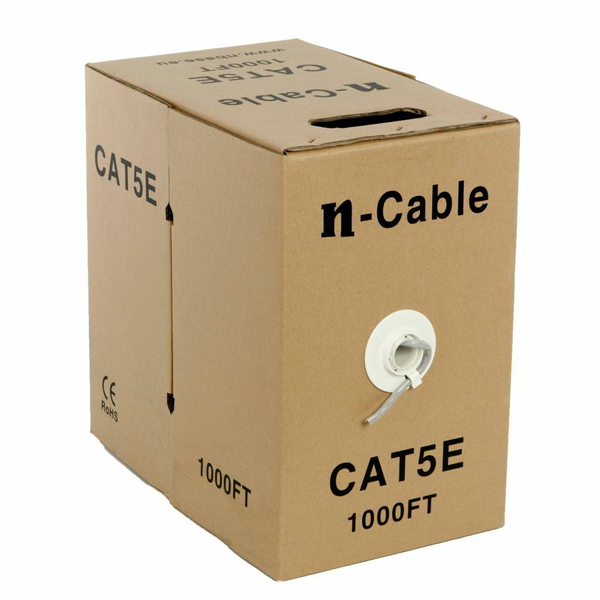 NBase CAT6 U-UTP инсталационен кабел 305m сив, мрежови кабели