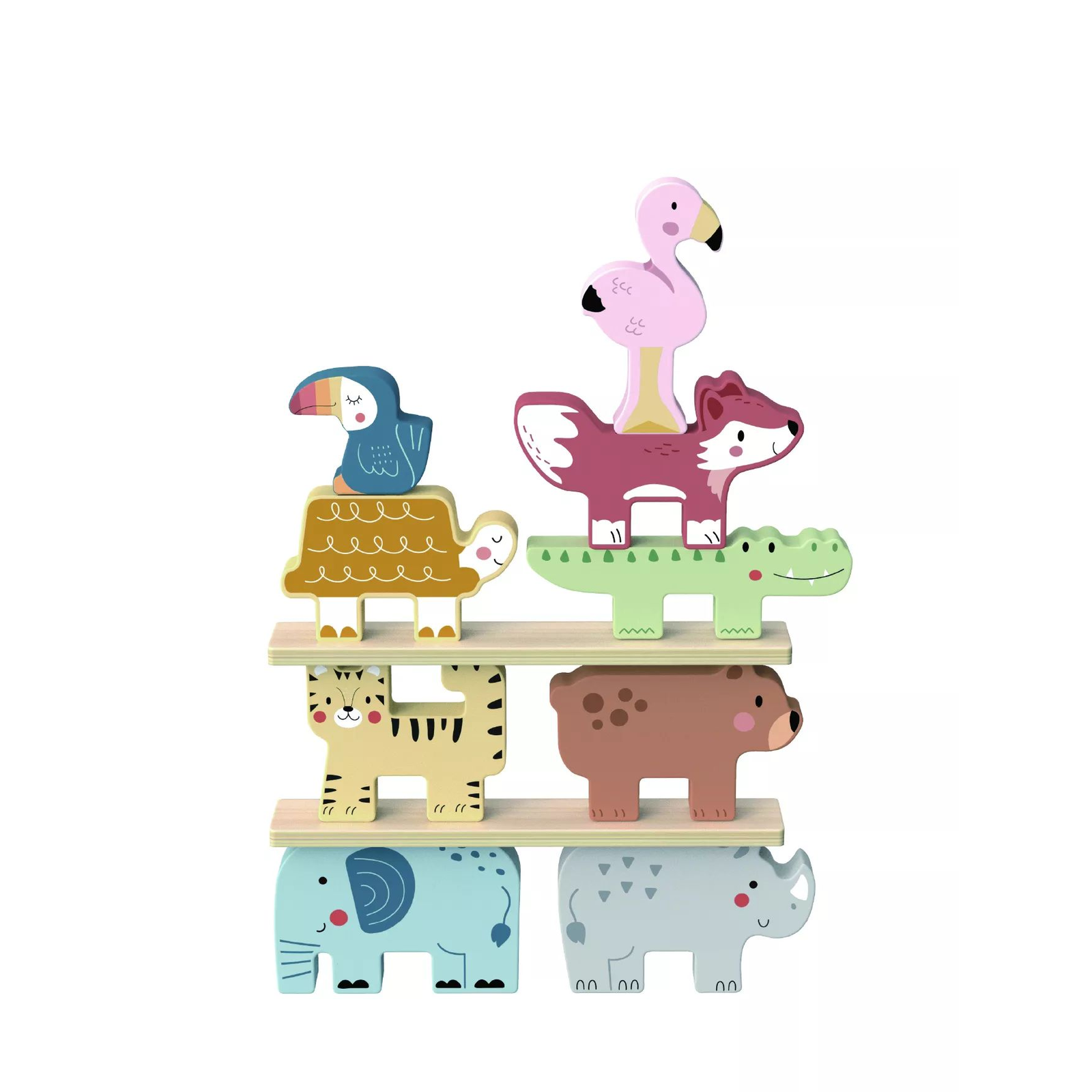 Tooky Toy Fa toronyépítő játék - Szavanna (TK057N)