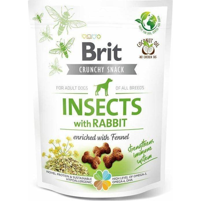 Brit Snack Crunchy Cracker Ropogós Jutalomfalat 200 g Insects With Rabbit With Fennel 100623 (103025)