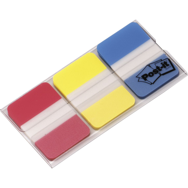 3M Post-it Index Flags 25mm Strong 66 Tabs 3 Colours 686-RYB zelfklevende tab Blauw, Rood, Geel