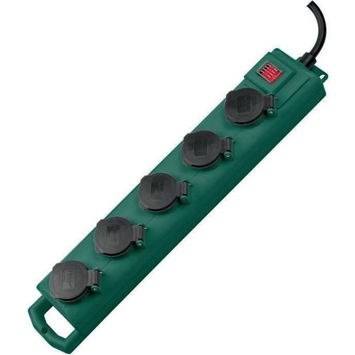 Brennenstuhl 1159910215 Elosztó kapcsolóval 5 részes Zöld Védőérintkezős 5m (b1159910215)