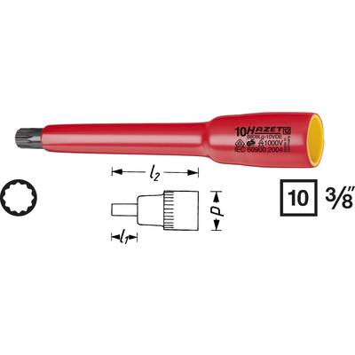 Hazet  (8808LG-8KV) Sokszög (XZN) VDE dugókulcs betét 8 mm 3/8 (10 mm)