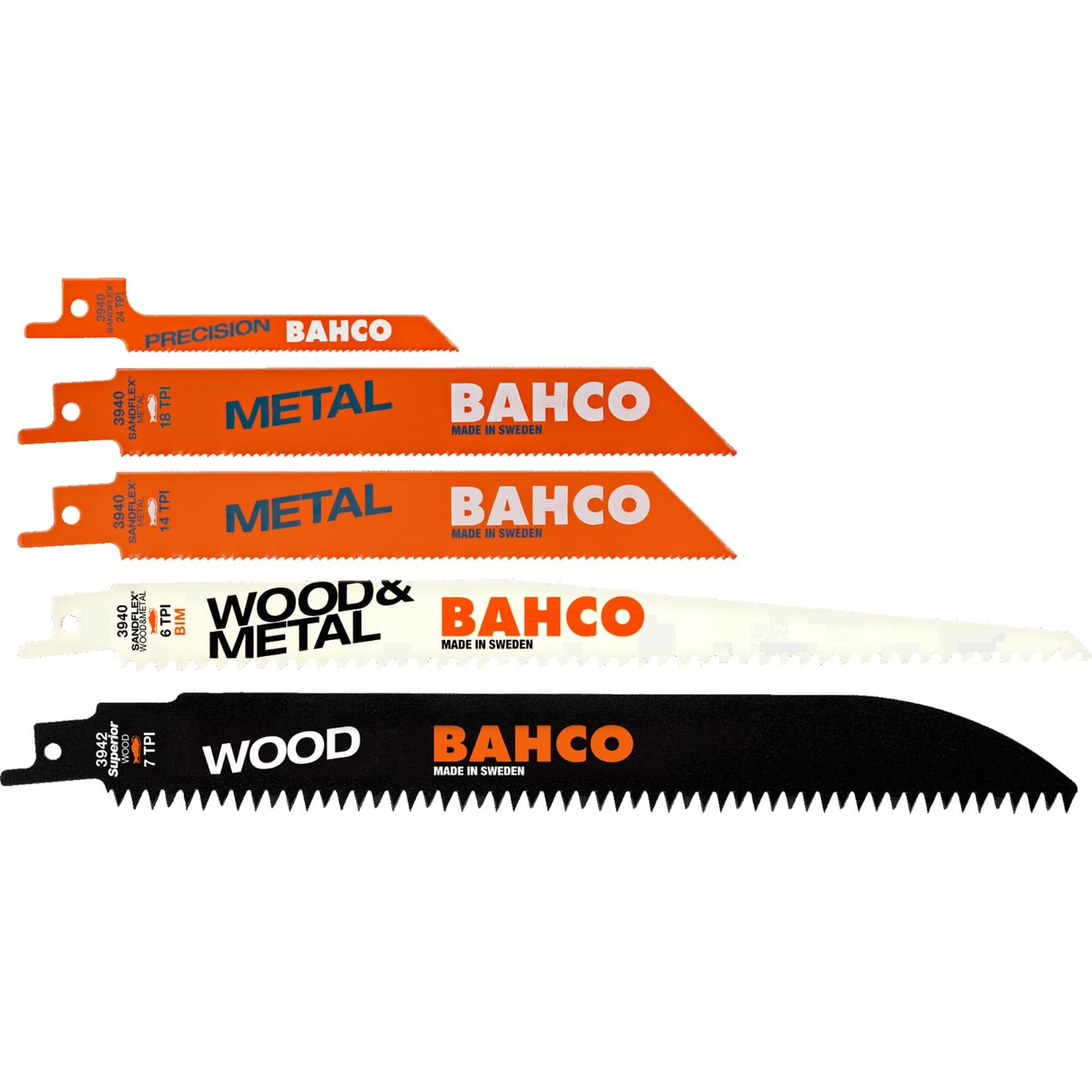 Bahco 3940-MIX-SET-5P Szablyafűrészlap készlet, 5 részes 5 db (3940-MIX-SET-5P)
