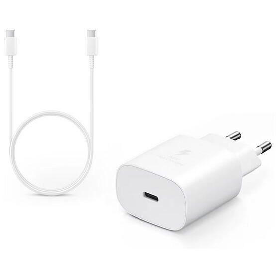 Samsung USB-C hálózati töltő 5V/3A 25W + USB-C kábel fehér 