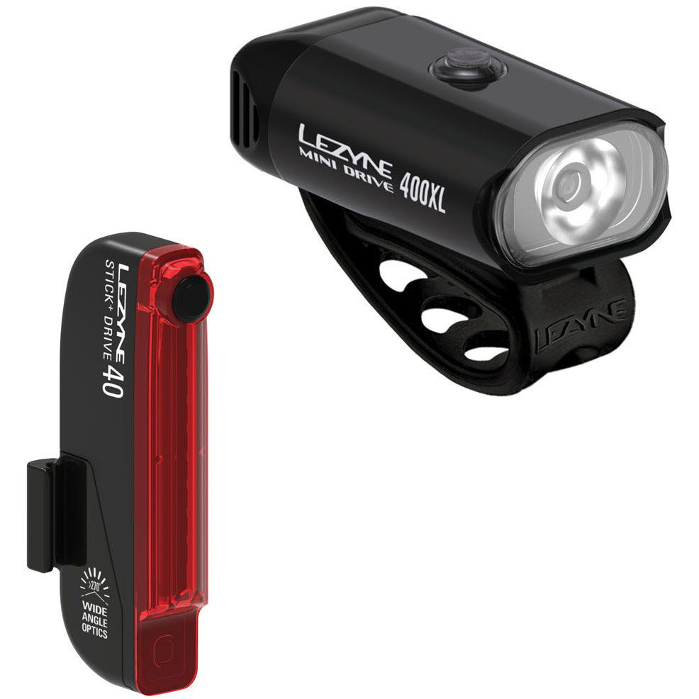 Lezyne Mini Drive 400XL / Stick+ Drive Pair / Black/Black (1-LED-24P-V804)
