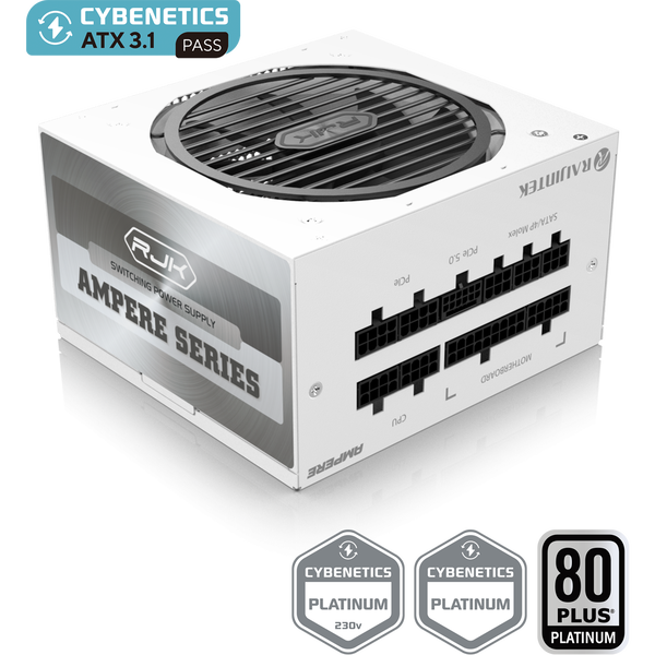 Rajuntek 1000W Ampere 80+ Platinum Moduláris Tápegység - Fehér