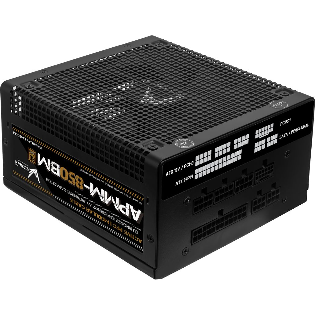 Formula Tápegység 850W - (80 Plus Bronze, ATX3.1/PCIe 5.1, Aktív PFC, 14cm, Full Moduláris) (APMM-850BM)