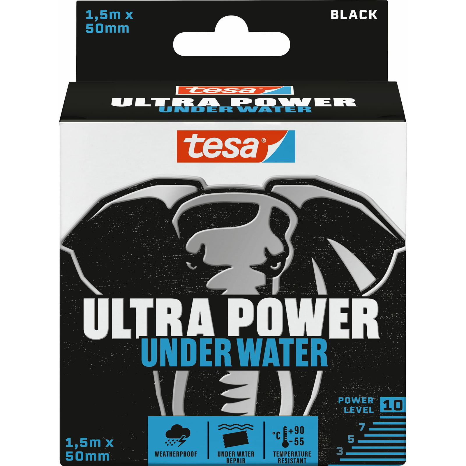 Tesa Ultra Power Underwater (56491-00000-00) Repair tape Fekete (H x Sz) 1.5 m x 50 mm 1 db (56491-00000-01)