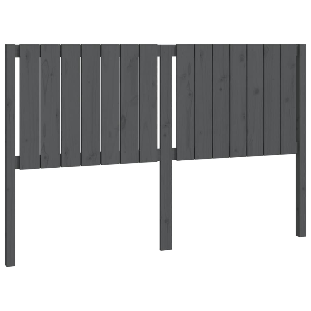 szürke tömör fenyőfa ágyfejtámla 155,5x4x100 cm (818877)