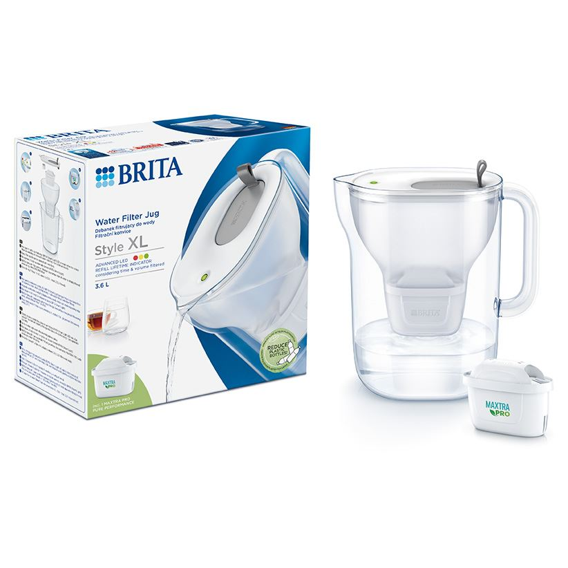 Brita Style XL vízszűrő kancsó 3.6 liter szürke (1052803) (br1052803)