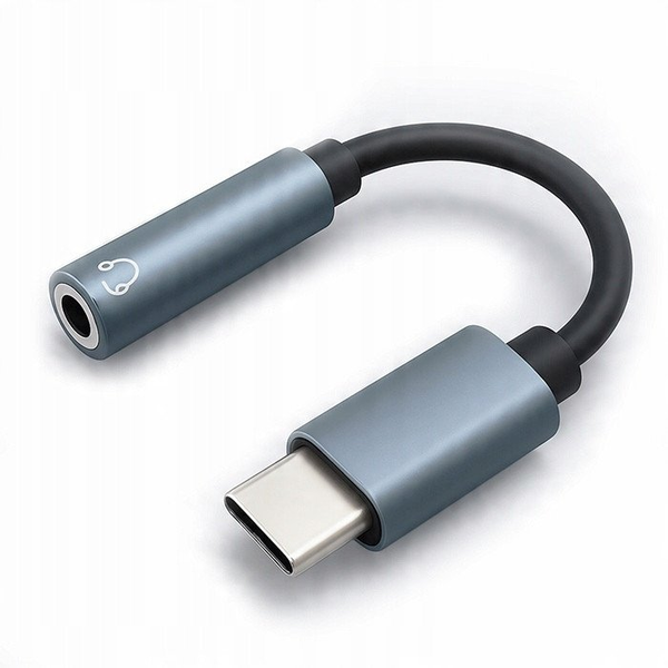 Adapter USB Qoltec USB-C - Jack 3.5mm Szary  (51786)