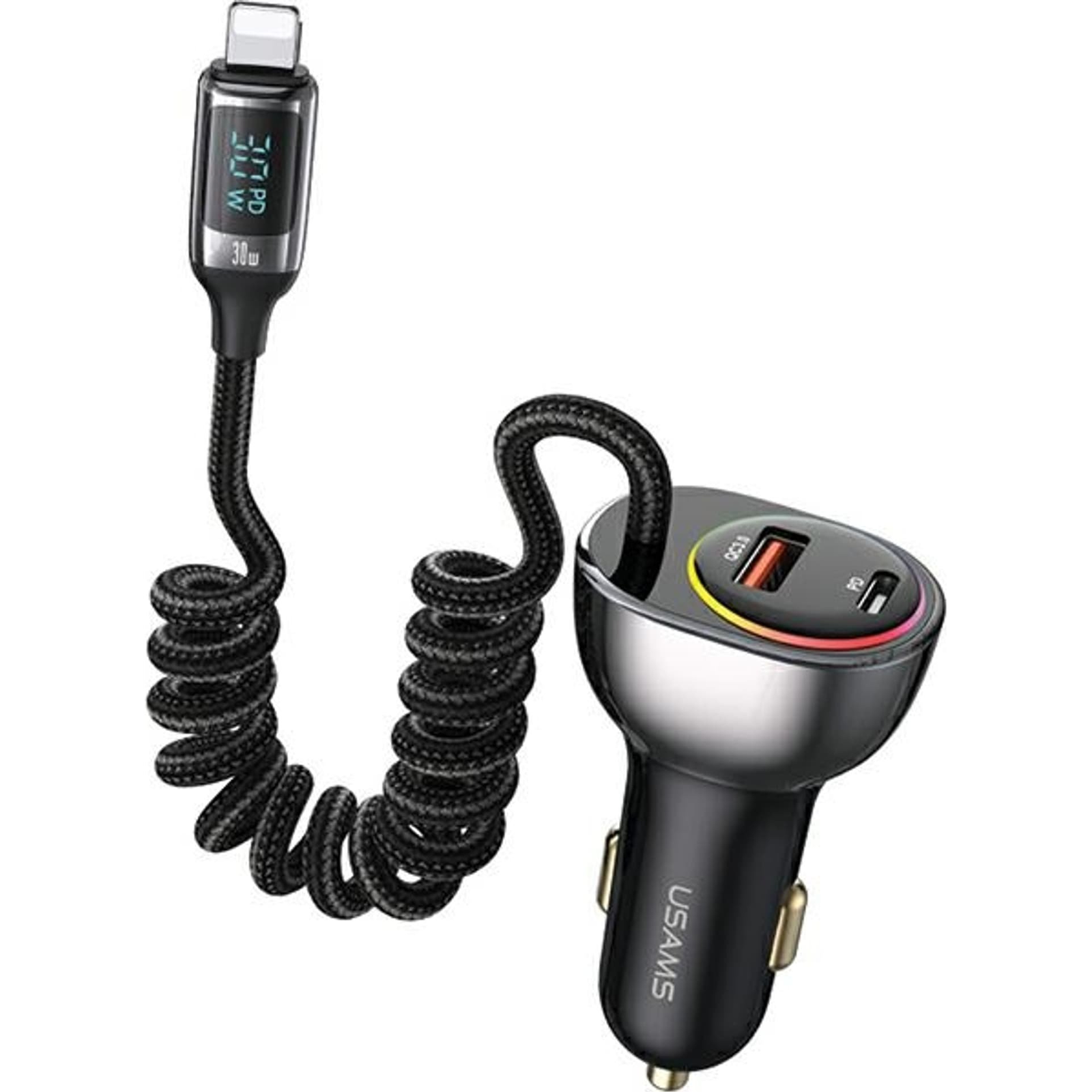 USAMS US-CC193 Autós töltő 3A (2x USB) Fekete (USA990)