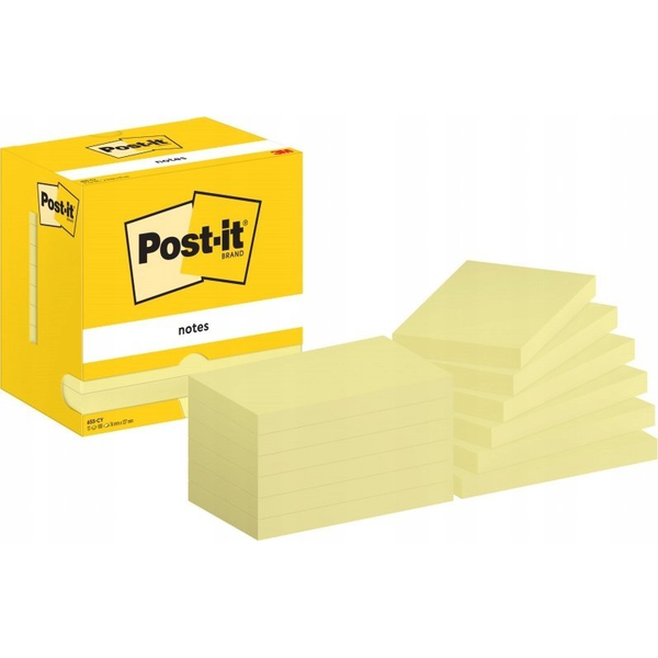  Post-It 3M Bloczek samoprzylepny POST-IT, 76x127mm, 12x100 kart., żółty