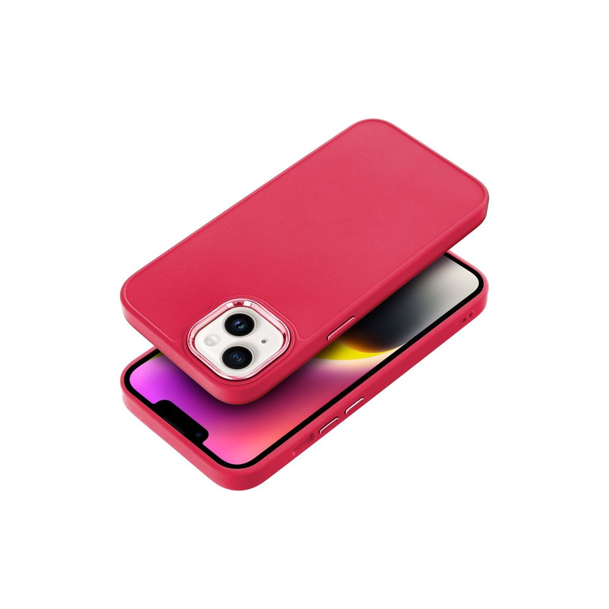 Samsung Galaxy S24 Ultra SM-S928, Szilikon tok, közepesen ütésálló, fémhatású kamera keret, Frame Case, magenta (5903396232749)