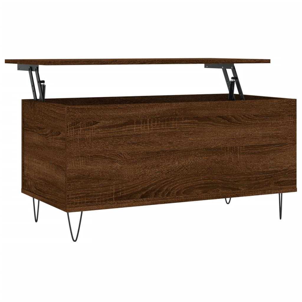 barna tölgyszínű szerelt fa dohányzóasztal 90x44,5x45 cm (830979)