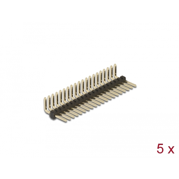 DELOCK Stiftleiste 20 Pin, Rastermaß 1,27 mm, 1-reihig 5 St.
