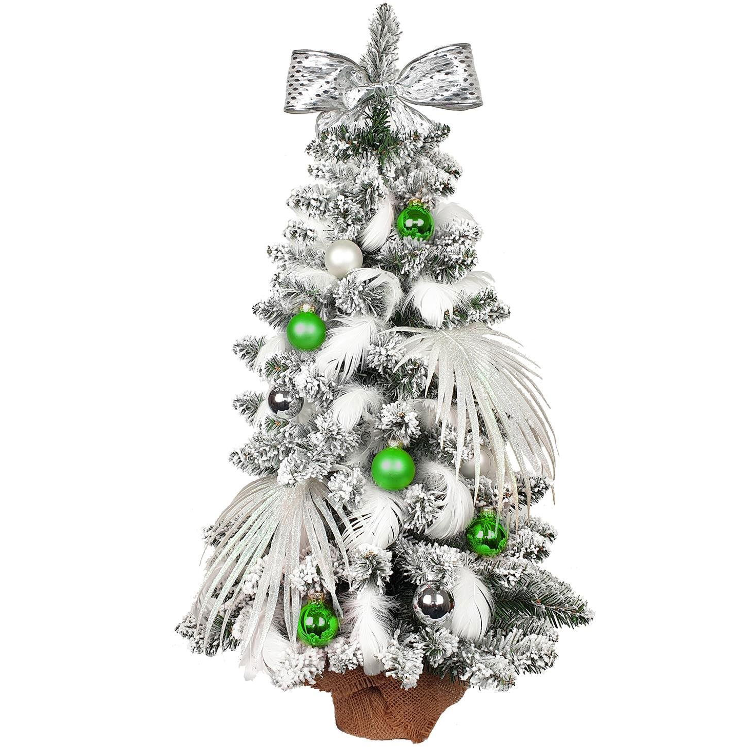 Díszített fa POLÁRZÖLD 60 cm, 35 díszítéssel és dekorációval LED VILÁGÍTÁSSAL (LAU-1851)