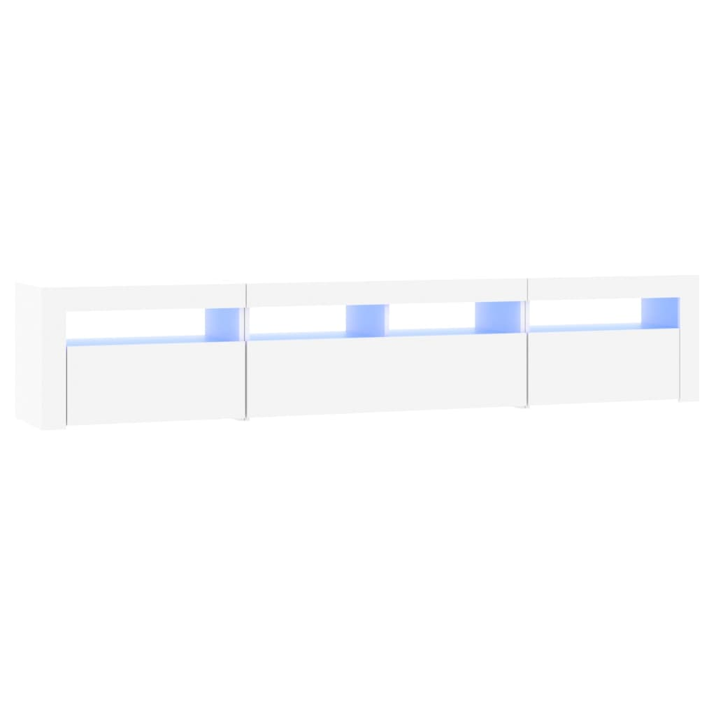 fehér TV-szekrény LED-lámpákkal 210x35x40 cm (3152730)