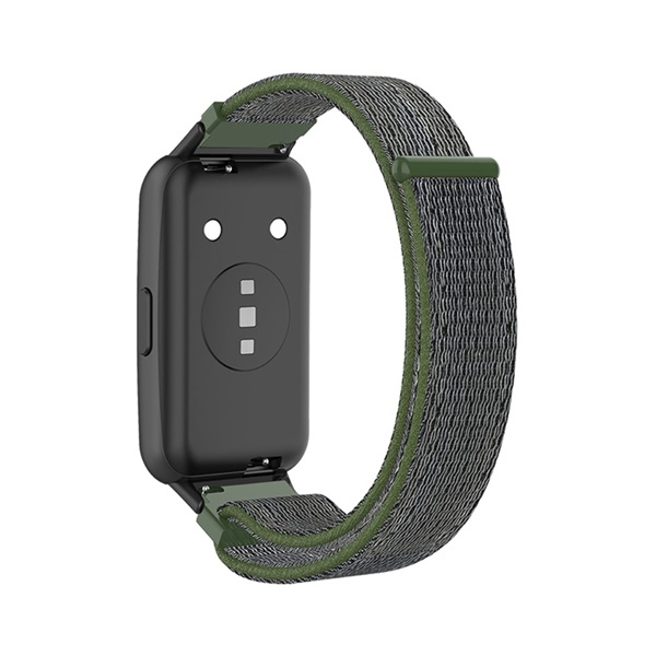 Резервна каишка Honor Band 7 / Huawei Band 7 Gigapack (размер по поръчка, найлон, велкро, дишаща) тъмно зелено, опаковка Gigapack