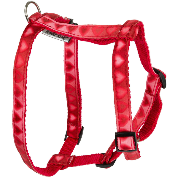 Barry King Szelki Love Heart, 16mm/szyja 20-50cm, brzuch 40-60cm, czerwony w serca