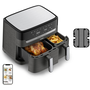 Tefal Dual Easy Fry & Grill EY905B Dvojitý 8,3 L Samostatný 2700 W Teplovzdušná fritéza Šedá