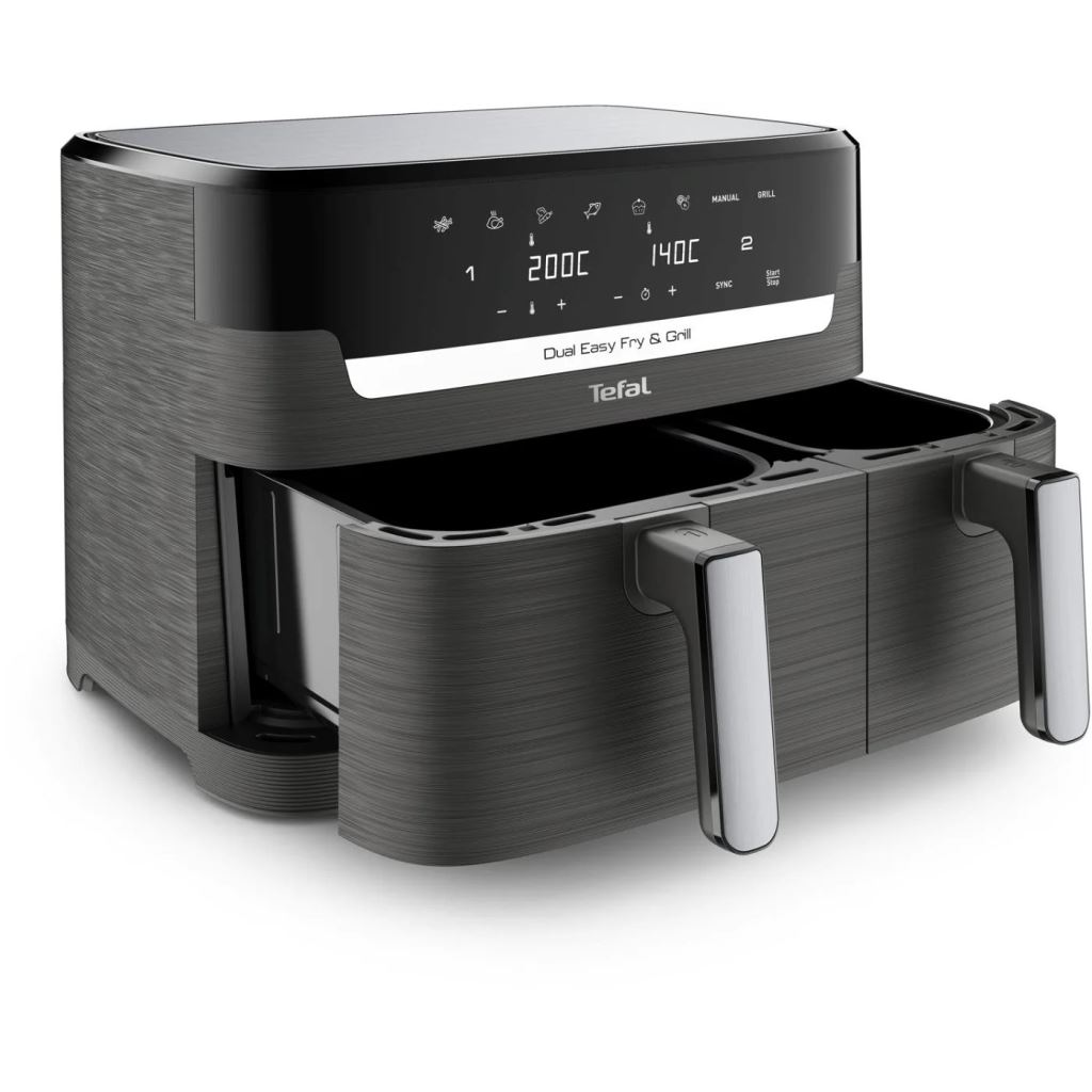 Tefal Dual Easy Fry & Grill EY905B Dupla 8,3 L Önálló készülék 2700 W Meleglevegős sütő Szürke (EY905B10)