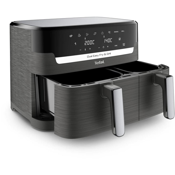 Tefal Dual Easy Fry & Grill EY905B Dvojitý 8,3 L Samostatný 2700 W Teplovzdušná fritéza Šedá