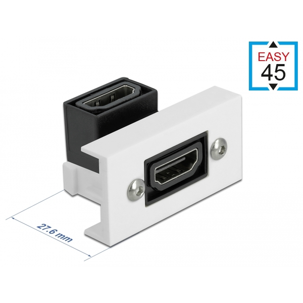 Modul MEDIABOX 22.5x45 HDMI spojka zásuvka-zásuvka úhlová bílá