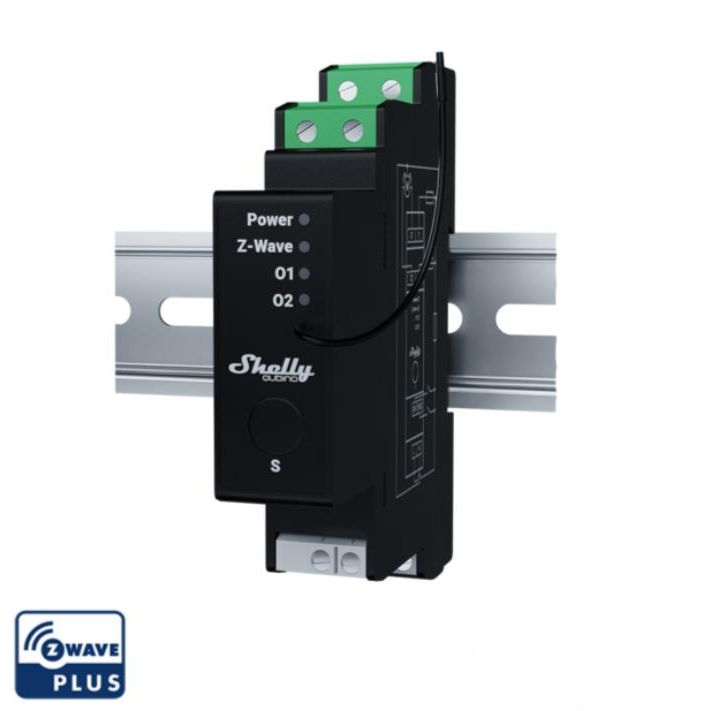 Shelly Wave Pro Shutter 2x 16A modul, DIN, teljesítménymérés, Z-Wave (SHELLY-WAVE-SHUTTER-PRO)