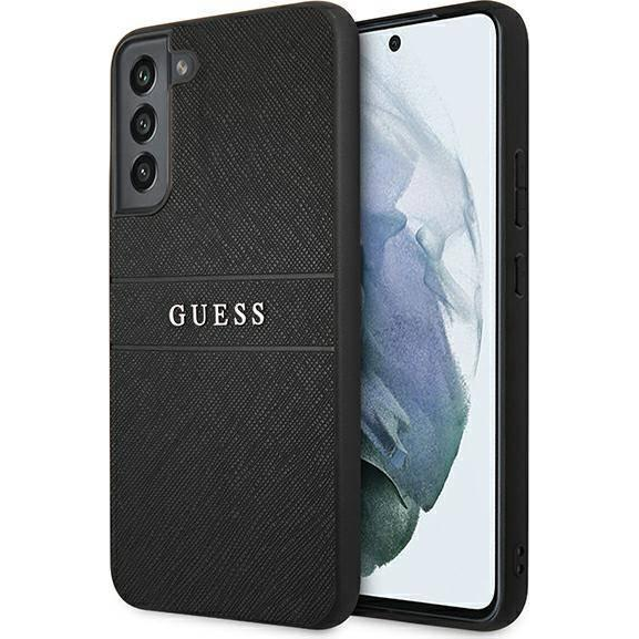 Guess PU Saffiano Samsung Galaxy S22 bőr hátlap tok, fekete