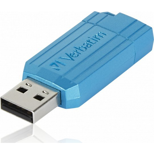 Verbatim 49461 PinStripe USB Drive 2.0, 128 GB, USB Type-A, 2.0, 12 MB/s, Cap, Blue