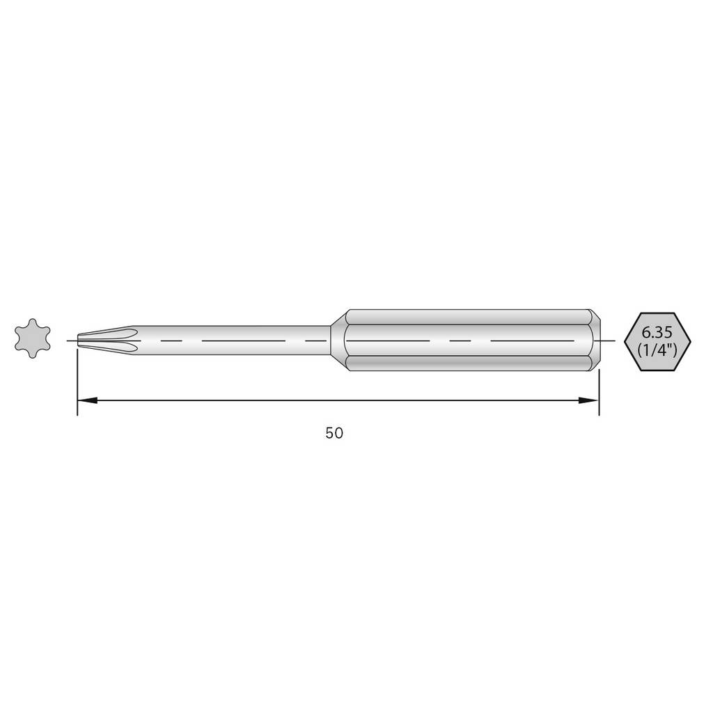 Bernstein Torx bit HRC acél Ötvözött C 6.3 6 db (6-TX07-50) (6-TX07-50)