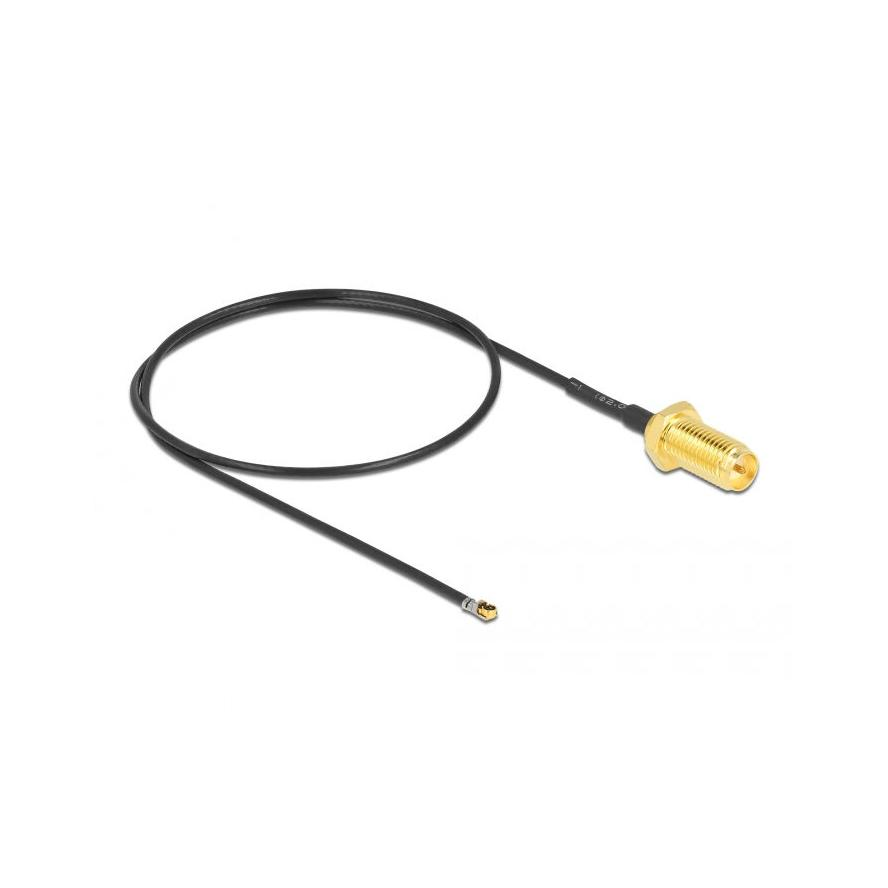 Delock RP-SMA -> MHF 4L M/M antenna kábel 0.35m fekete (12658)