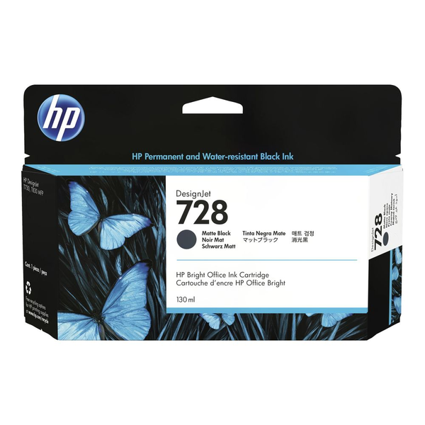 HP 728 130-ml Matte Black DesignJet Ink Cartridge inkoustová náplň 1 kusů Originální Standardní výtěžnost Matně černá