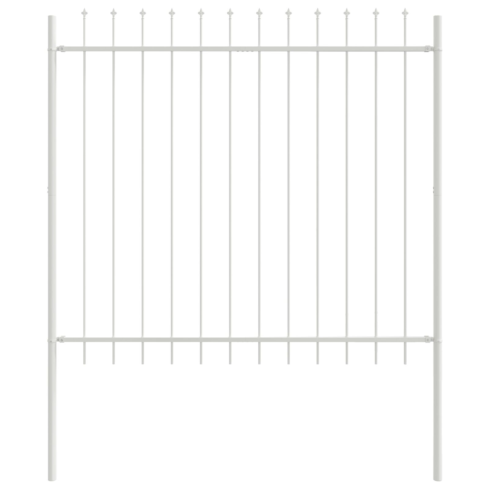Kertkerítés Lágycsúcsos Fehér 1,7x1,5 m Acél (42003882)