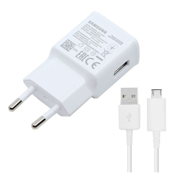 SAMSUNG hálózati töltő USB aljzat (5V / 2000 mA, gyorstöltés támogatás + microUSB kábel) FEHÉR (EP-TA200EWE+EP-DG925UWE / ECB-DUEWE) (EP-TA200EWE+EP-DG925UWE / ECB-DUEWE)